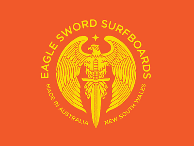 Eagle Sword Surfboards eagle illustration logo mark surf sword