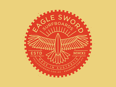 Eagle Sword 2 eagle illustration logo mark surfboard