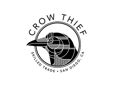 Crow Thief crow illustration logo mark