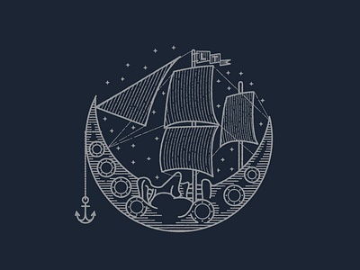 Moon Ship illustration moon ship