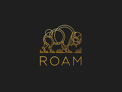 ROAM mark buffalo illustration logo mark