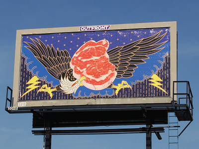 MailChimp 'meat monkey' billboard eagle illustration mailchimp steak