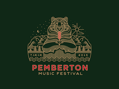 Pemberton Music Festival Bear bear festival illustration mountains music