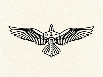 Ram Customs eagle illustration mark motorcycle