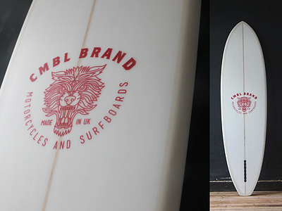 CMBL Surfboard illustration surf wolf