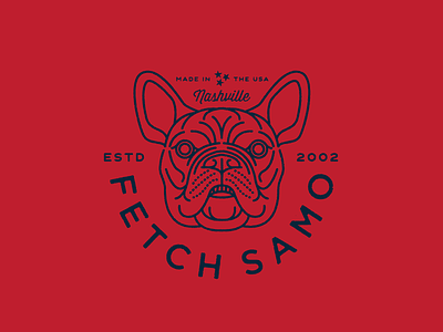 Fetch Samo! dog french bulldog illustration logo mark