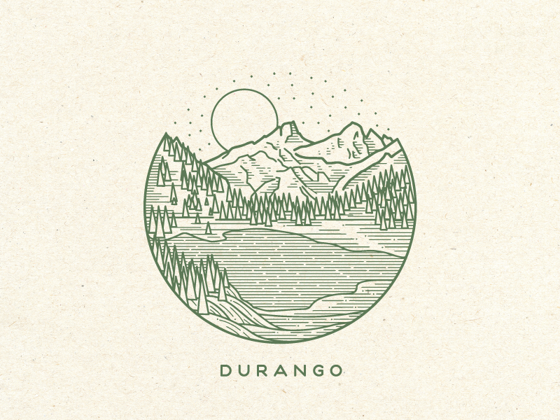 Go West, young man durango mountains illustration