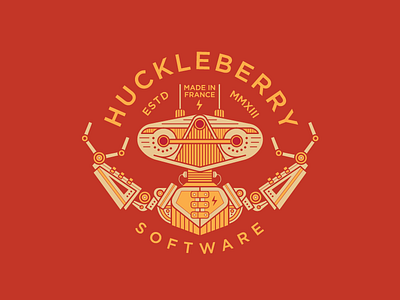 Huckleberry Software illustration logo mark robot