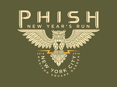 Phish New Year's NYC 2016 illustration new years owl phish
