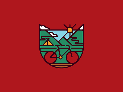 Get Outside cycling illustration mountain outside