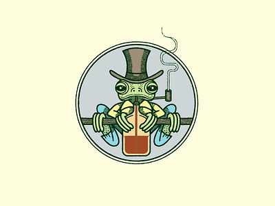 Sippin' frog illustration whiskey