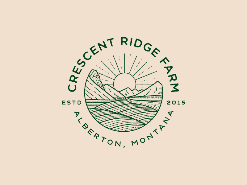 Crescent Ridge Farm montana farm mark illustration