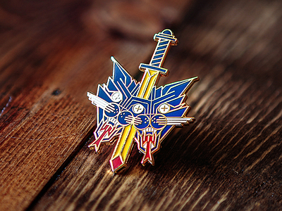 Death to the two-headed cat cat dagger ouch pin