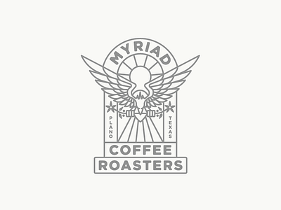 Myriad Coffee Roasters coffee logo mark phoenix sun texas
