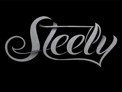 Steely shading texture type typography vector