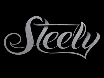 Steely shading texture type typography vector