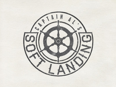 Soft Landing boat illustration logo nautical texture type