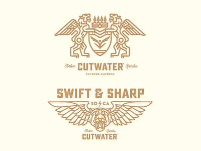 Cutwater Spirits cat logo mark tiger wings