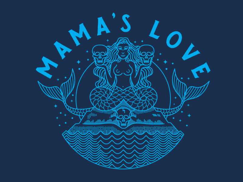 Mama's Love Sirens illustration skulls siren