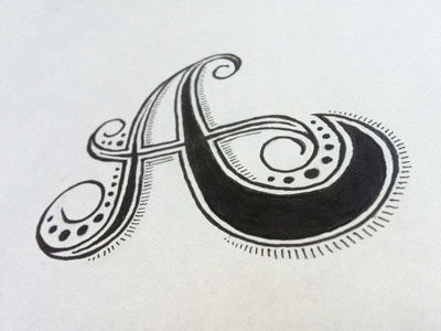 Letter A custom lettering hand drawn type typography