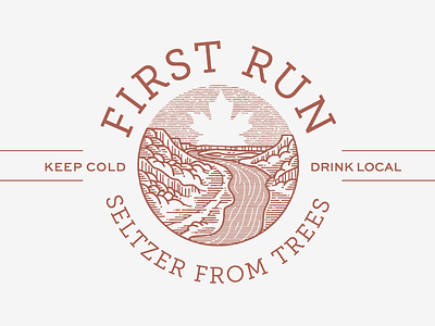 First Run Seltzer illustration label