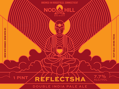Nod Hill Reflectsha beer can drink fresh illustration ipa