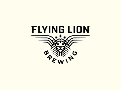 Flying Lion Brewing beer brewery lion logo mark