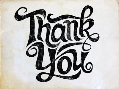 Thank You custom lettering hand drawn texture type typography vector