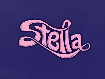 Stella Bubblegum - Vector custom lettering hand drawn name stella type typography vector