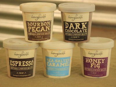 Honeysuckle Gelato Packaging packaging package gelato ice cream label type texture ice cream