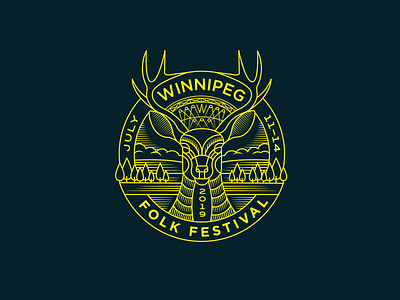 Winnipeg Folk Festival deer festival illustration stage