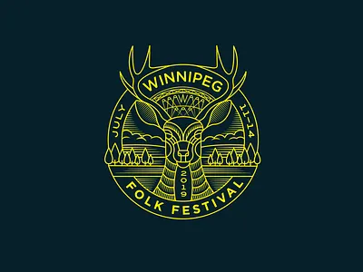 Winnipeg Folk Festival deer festival illustration stage