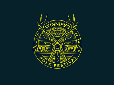 Winnipeg Folk Festival deer festival illustration stage
