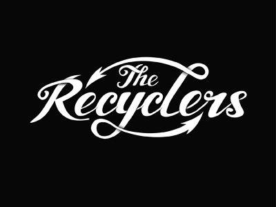 The Recyclers WIP custom lettering hand drawn recycle type typography vector