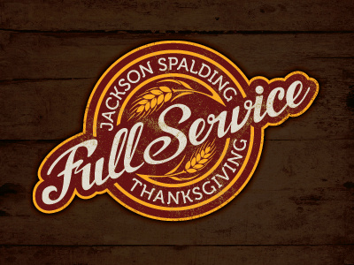 Full Service Sign custom full service hand drawn harvest texture thanksgiving type vector