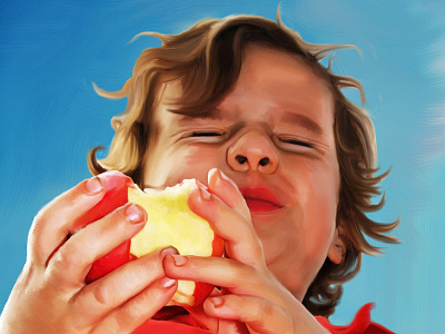 Sour Apples (digital painting) child digital painting