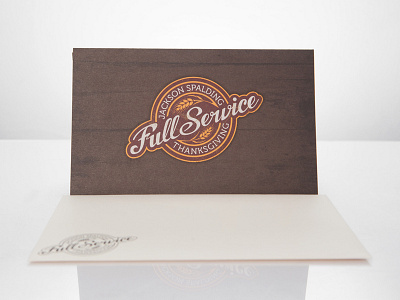 Full-Service card card custom type envelope hand drawn thanksgiving type typography