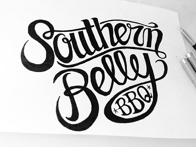 Southern Belley (WIP) barbecue bbq custom type hand drawn southern southernbelle type typography