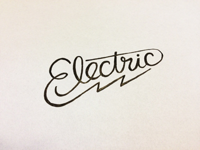 Electric WIP custom type electric hand drawn lightning pen sketch type typography