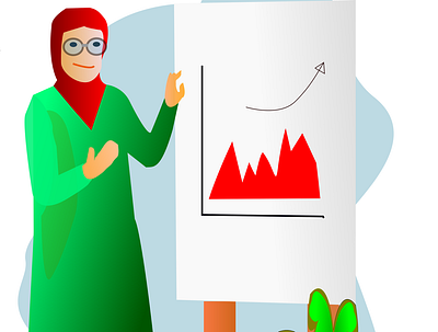 career hijaber career communication graphic green hijab leader moeslem office presentation red team woman work