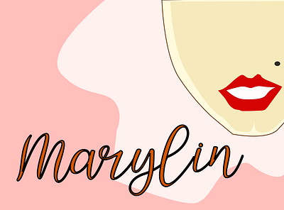 Marylin art design flat graphic design icon illustration lineart marylin monroe minimal oldies pink vintage