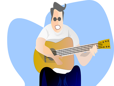 just wanna play my guitar acoustic fun guitar happy illustrator lineart music music player musician pandemi