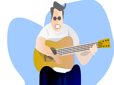 just wanna play my guitar acoustic fun guitar happy illustrator lineart music music player musician pandemi