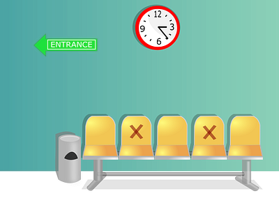 DISTANCING chair entrance illustration lineart physical distancing time waiting