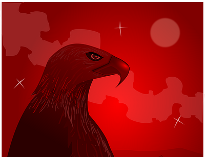 Eagleeye animal black claw eagle eye feather gradient lake lineart red silhoutte