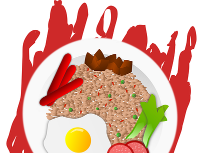 Hot fried rice delicies egg fired food hot meat rice spicy tomatos