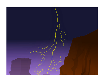 Lightning dark extreme illustration impact lightning lineart rain rocks sea weather