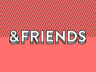 Andfriends branding coral friends logo pink stripes