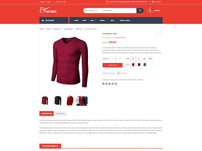 eCommerce website - Product details page