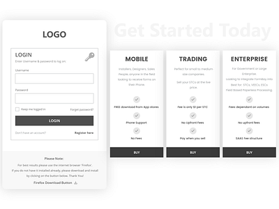 Trading Plans adobe xd design greyscale hi fi high fidility mockups ux wireframes